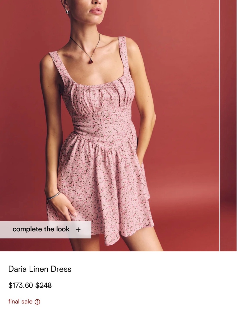 Reformation Pink Daria Mini Dress - Picture 1 of 4